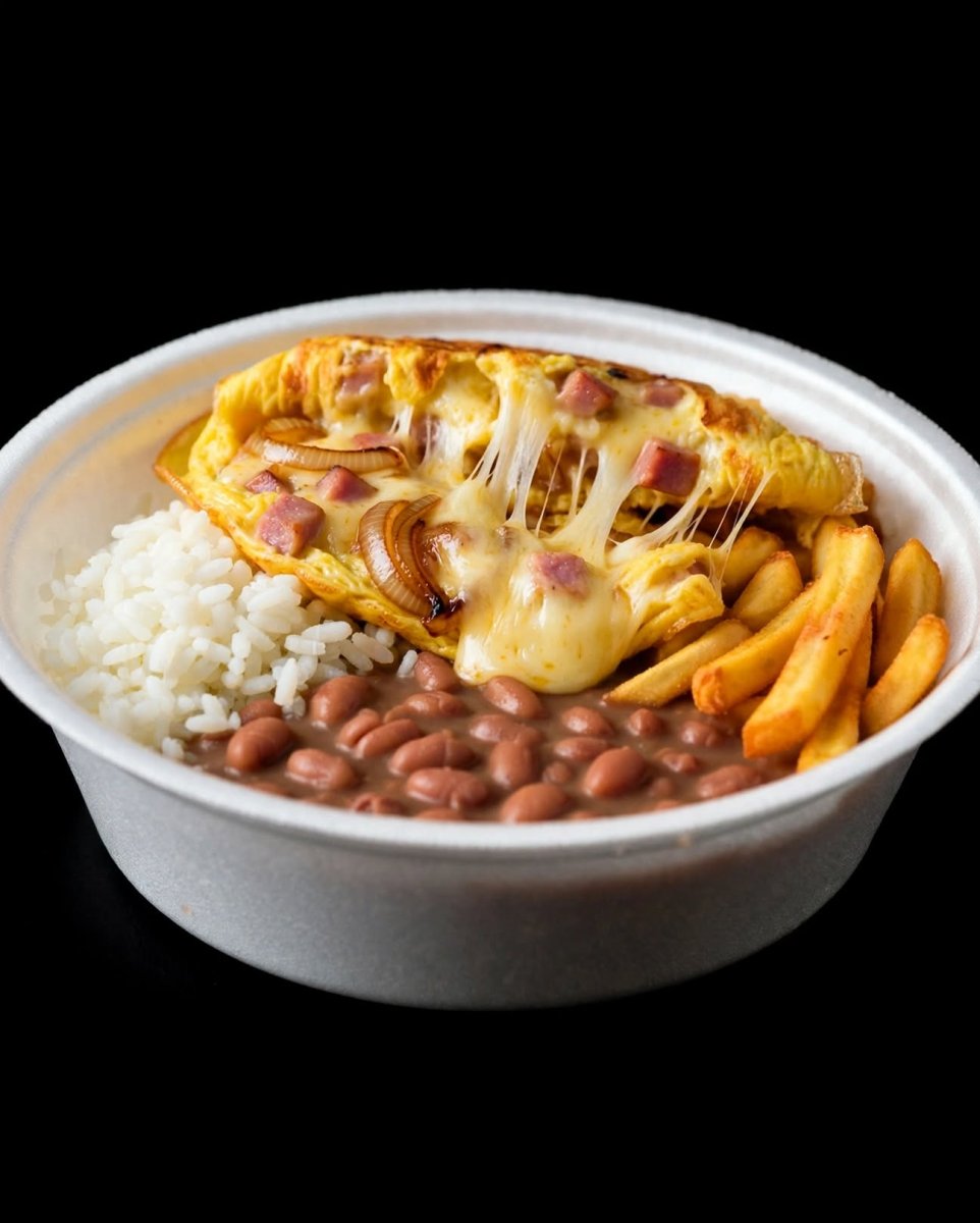 Omelete com presunto e queijo