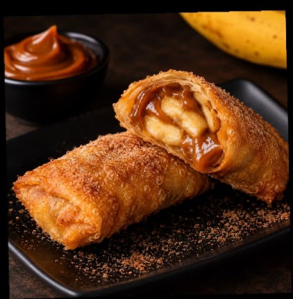 Harumaki banana com doce de leite